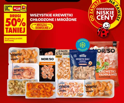 Krewetki Vannamei blanszowane Noris promocja w Biedronka