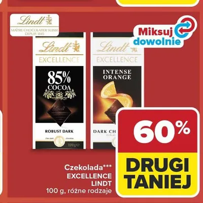 Czekolada LINDT Excellence 85% Cocoa promocja w Carrefour