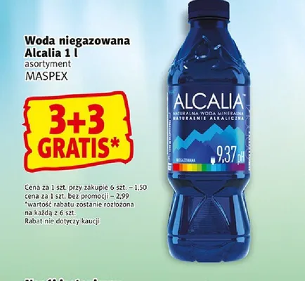 Woda niegazowana Alcalia promocja w Prim Market