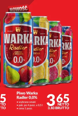 Piwo bezalkoholowe Warka Radler Cytryna promocja w Makro