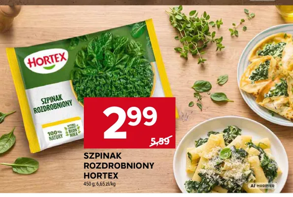 Szpinak rozdrobniony Hortex promocja w Stokrotka