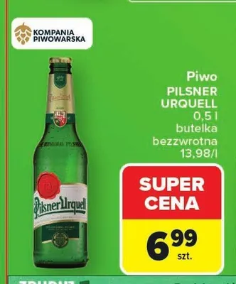 Piwo Pilsner Urquell 500ml promocja w Carrefour