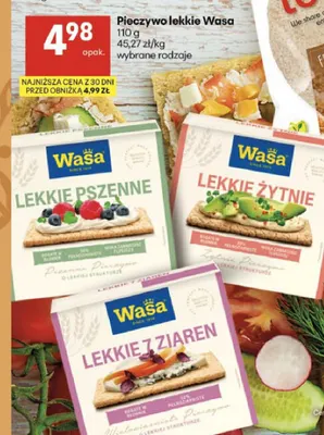 Pieczywo lekkie pszenne Wasa promocja w Delikatesy Centrum