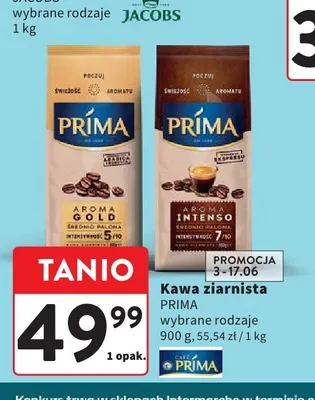 Kawa ziarnista Prima Aroma Intenso promocja w Intermarche