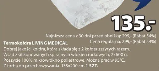 Termokołdra LIVINGETICAL promocja w Jysk