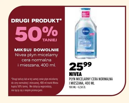 Płyn micelarny cera normalna i mieszana Nivea promocja w Drogerie Natura