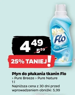 Płyn do płukania tkanin Flo Pure Nature promocja w Netto