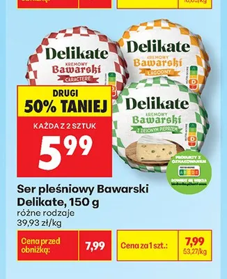 Ser pleśniowy Bawarski Delikate łagodny promocja w Biedronka