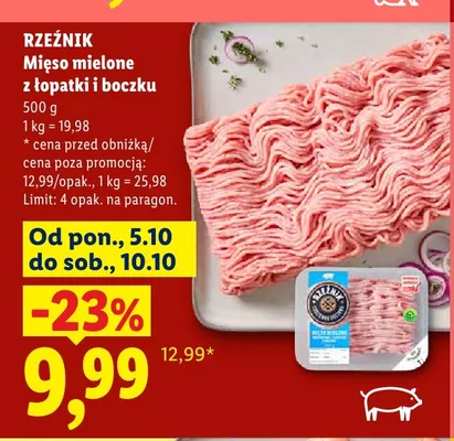 Mięso mielone z łopatki i boczku Rzeźnik promocja w Lidl
