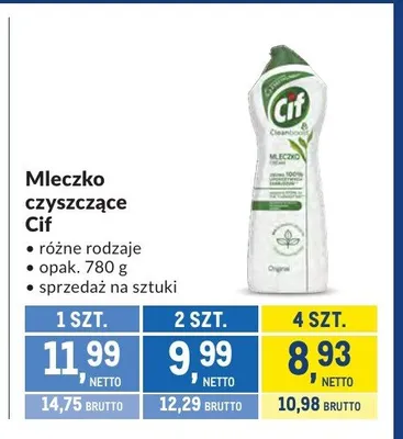 Mleczko czyszczące Cif Original promocja w Makro
