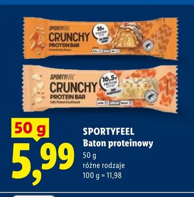 Baton proteinowy Crunchy Sportyfeel promocja w Lidl