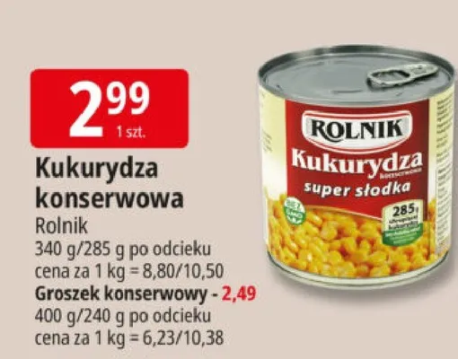 Kukurydza konserwowa super słodka promocja w Leclerc