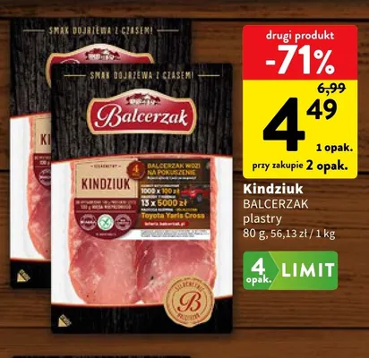 Kindziuk w plastrach Balcerzak promocja w Intermarche