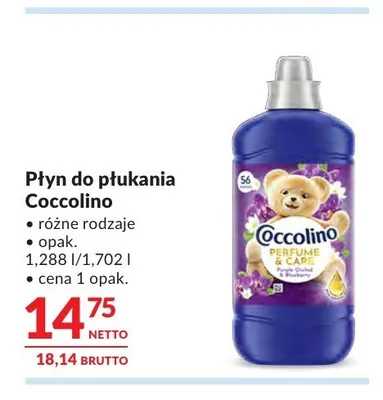 Płyn do płukania Coccolino Perfume & Care Purple Orchid & Blueberry promocja w Makro