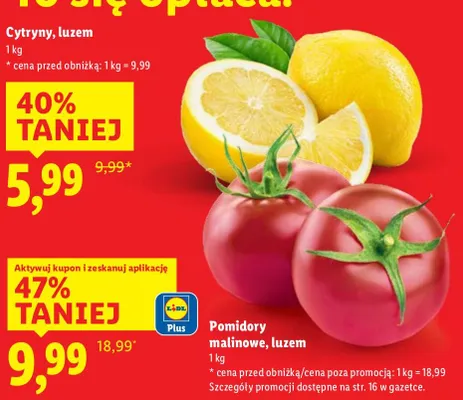 Pomidory malinowe, luzem promocja w Lidl
