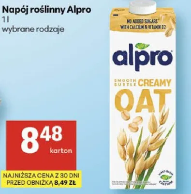 Napój roślinny Alpro promocja w Delikatesy Centrum