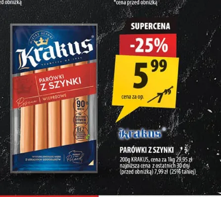 Parówki z szynki Krakus promocja w Arhelan