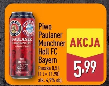 Piwo Paulaner Munchner Hell FC Bayern promocja w Aldi