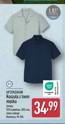 Koszula z lnem męska UP2FASHION promocja w Aldi