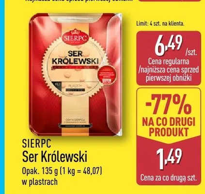 Ser Królewski w plastrach Sierpc promocja w Aldi