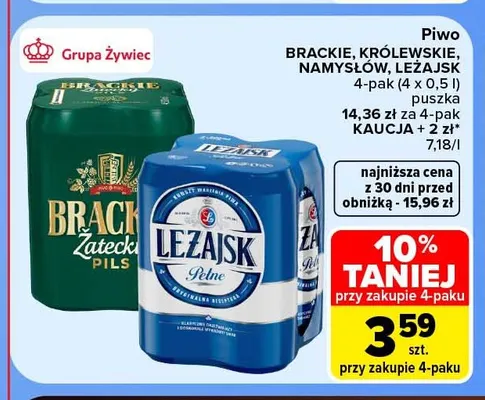 Piwo Namysłów 4-pak promocja w Carrefour