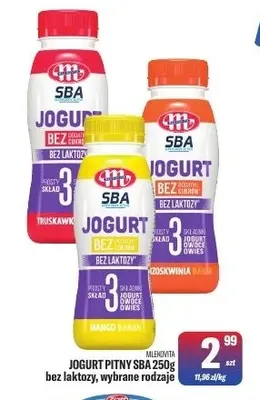Jogurt pitny SBA bez laktozy Mlekovita promocja w Tomi Markt