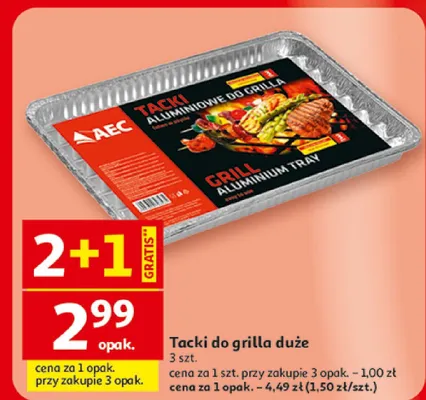 Tacki aluminiowe do grilla duże AEC promocja w Auchan