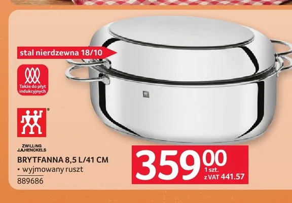 Brytfanna 8,5 l/41 cm Zwilling J.A. Henckels promocja w Selgros
