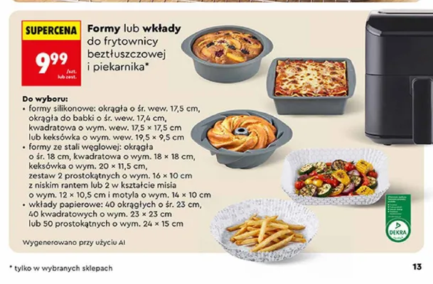 Forma silikonowa okrągła do frytownicy i piekarnika Smukee promocja w Biedronka