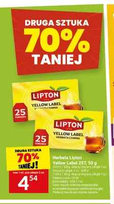 Herbata Lipton Yellow Label 25T promocja w Twój Market