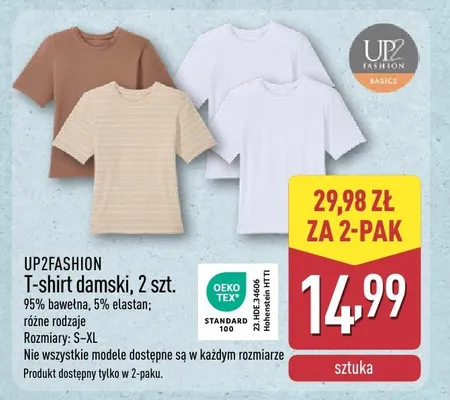 T-shirt damski, 2 szt. promocja w Aldi