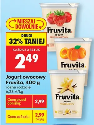 Jogurt owocowy truskawkowy promocja w Biedronka