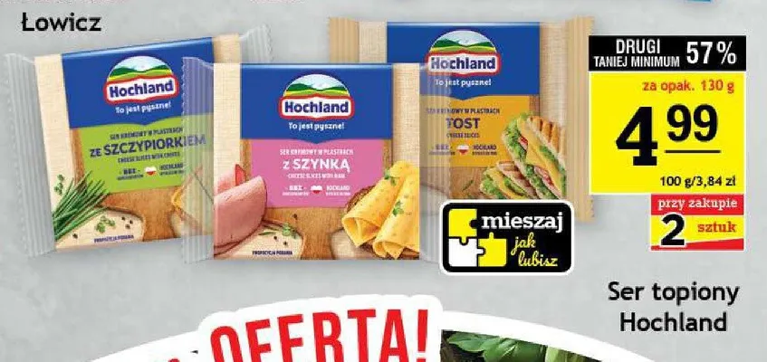 Ser topiony w plastrach Tost Hochland promocja w Gram Market