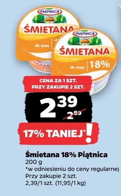Śmietana 18% promocja w Netto