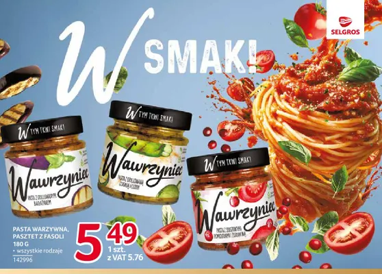 Pasta z grillowanym bakłażanem Wawrzyniec promocja w Selgros