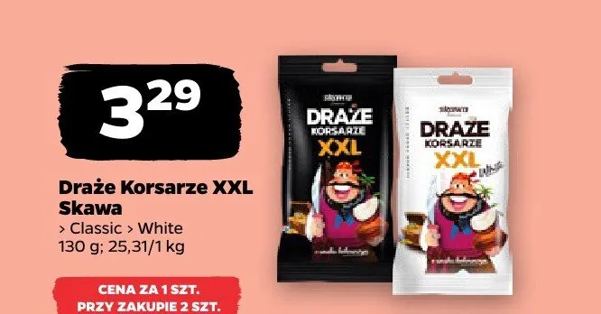 Draże Korsarze XXL Skawa White promocja w Netto