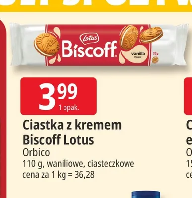 Ciastka z kremem waniliowym Biscoff Lotus promocja w Leclerc