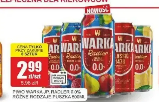 Piwo Warka Jasne Pełne promocja w Bingo
