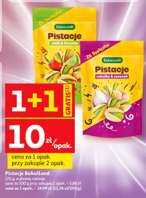 Pistacje cebulka & czosnek Bakalland promocja w Auchan