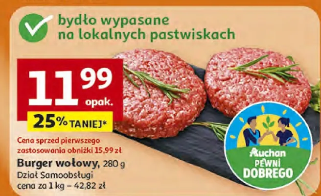 Burger wołowy promocja w Auchan