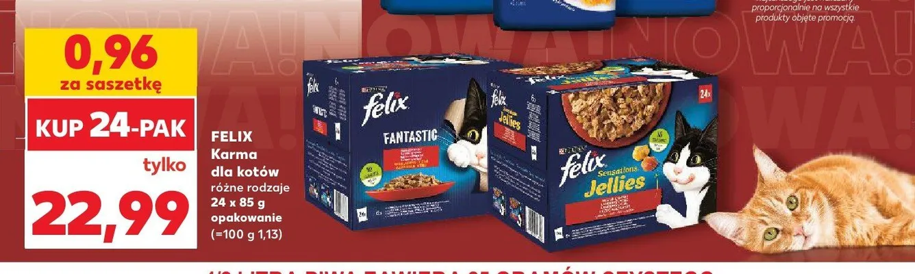 Karma dla kotów Felix Sensations Jellies 24-pak promocja w Kaufland
