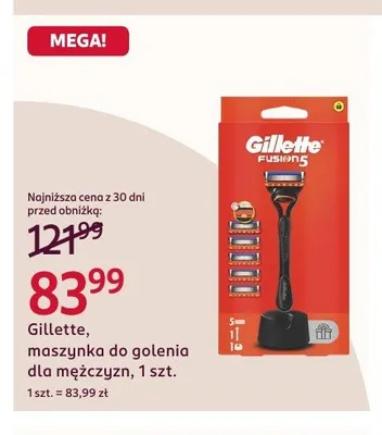 Maszynka do golenia dla mężczyzn Gillette Fusion5 promocja w Rossmann