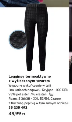 Legginsy termoaktywne z wytłoczonym wzorem promocja w Tchibo