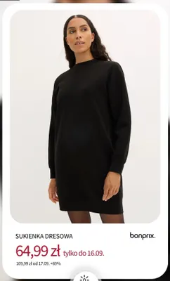 Sukienka dresowa Bonprix promocja w bonprix