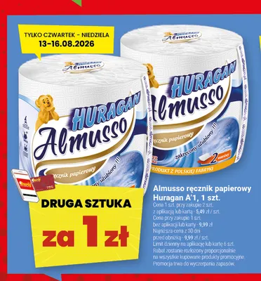 Ręcznik papierowy Almusso Huragan promocja w Twój Market