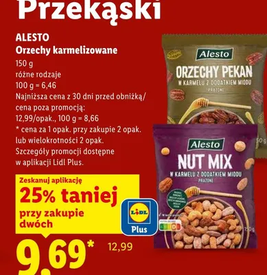Orzechy pekan w karmelu Alesto promocja w Lidl