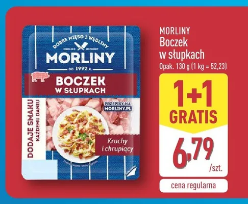 Boczek w słupkach Morliny promocja w Aldi