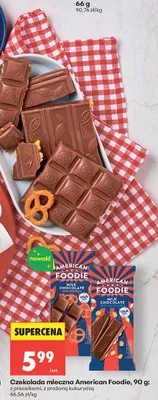 Czekolada mleczna American Foodie z precelkami promocja w Biedronka