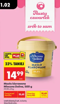 Masło klarowane promocja w Biedronka