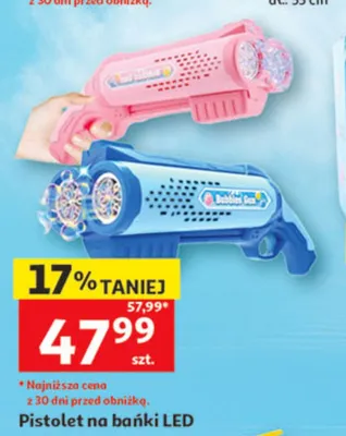 Pistolet na bańki LED promocja w Auchan
